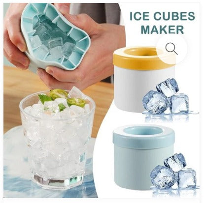 Silicone Ice Cube Maker & Ice Bucket Cup Mold – 2-in-1 Cooling Magic